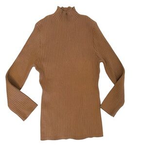 Bagatelle Collection Shirt Size XS Tan Mock Neck Ribbed